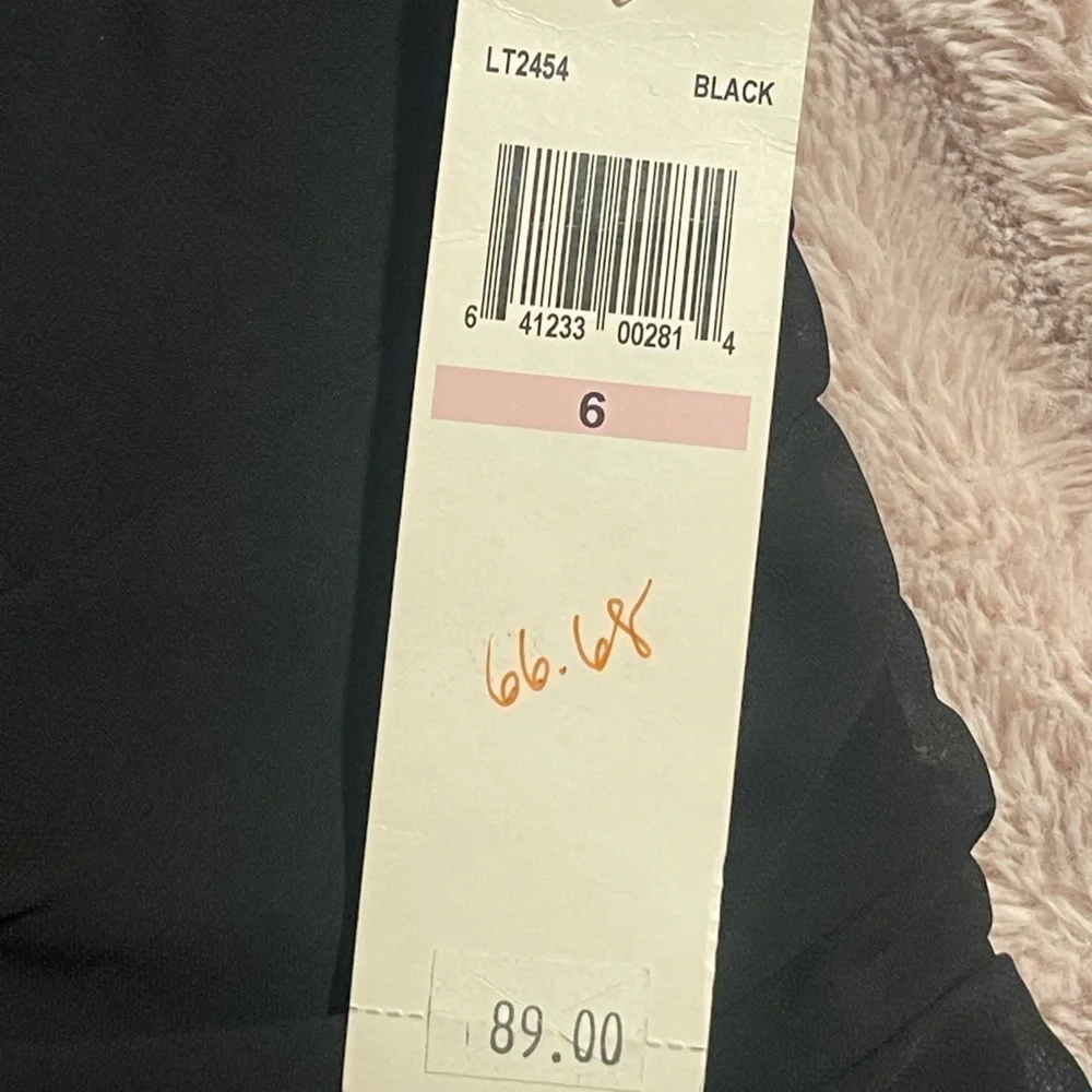 London Times Black Sheer Formal Dress size 6 - Picture 8 of 9